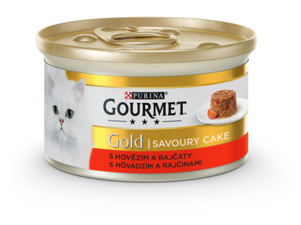 Konzerva Gourmet Gold Sav.Cake hovězí a rajče 85 g