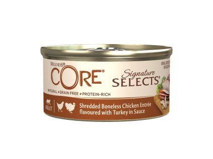 Wellness CORE Signature Selects Shredded Boneless Chicken Entrée flavoured with Turkey in Sauce 79 g