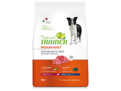 Natural Trainer Medium Adult hovězí a rýže 3 kg