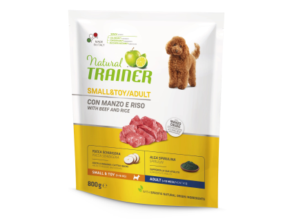 Natural Trainer Small&Toy Adult hovězí a rýže 800 g