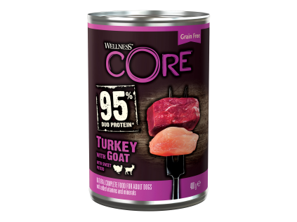 Konzerva Wellness CORE 95 Dog krocan a koza 400 g