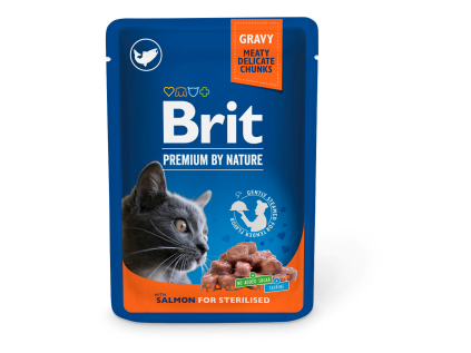 Brit premium cat pouches Salmon for Sterilized 100 g