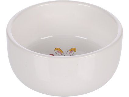 Flamingo miska pro hlodavce ZIPPY RABBIT CERAMIC ROUND bílá 11,5 x 1,5 x 5,3 cm 325 ml