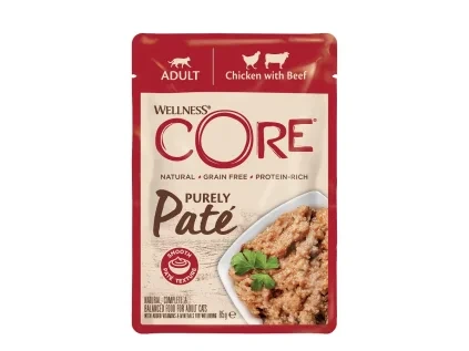 Kapsička Wellness Core Cat Paté kuře a hovězí 85 g