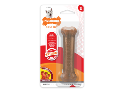 Nylabone hračka Extreme kost příchuť slanina S