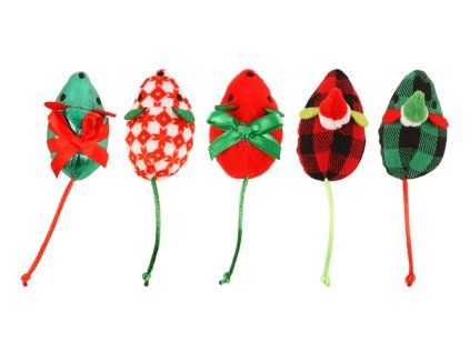Huhubamboo vánoční set myší 5 ks 6 cm