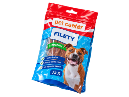 PetCenter Filety s hovězím 10 × 75 g